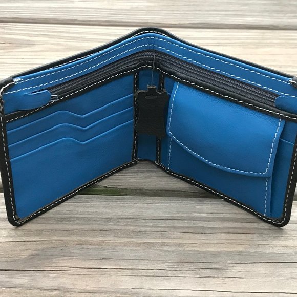 Hand Crafted Other - Father day Wallet Blue/Black Men Card Holder Bifol